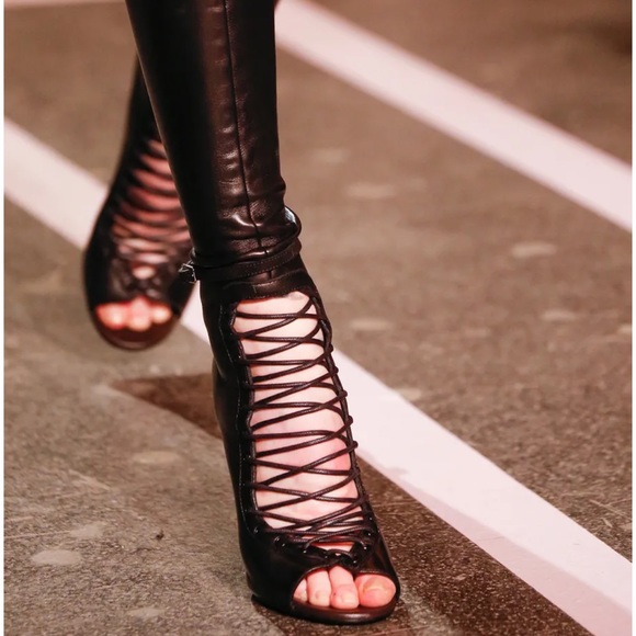 GIVENCHY Narlia Over The Knee Boots Runway Lace Front Open Toe sz 36 NEW w/box - Picture 12 of 16